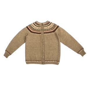 Vintage Husfliden Norwegian Sweater Hand Knit Lillehammer Norway Fair Isle Large